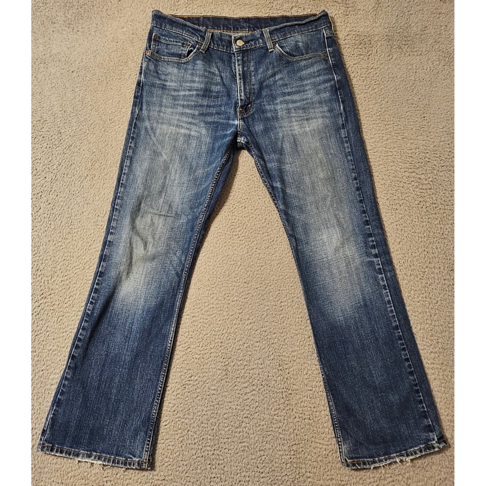 Levi Strauss 527 Slim Bootcut Jeans Mens 36x32 Blue Denim Stretch 05527-0489